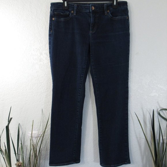 Lands' End Denim - Womens Mid Rise Straight Leg Jeans Sz 10 Petite